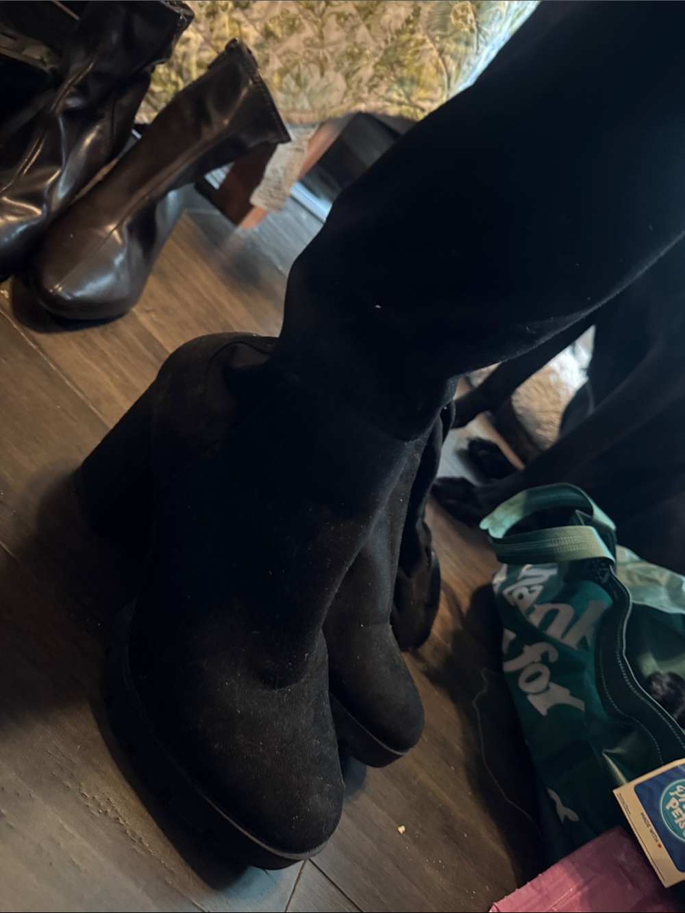Black Women's Platform Boots- Classic Suede Style